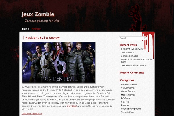 jeux-zombie.com site used Zombie Apocalypse