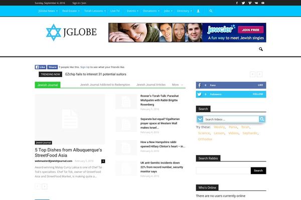 jglobe.org site used Newspaper
