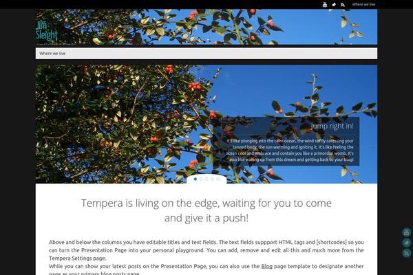 Tempera theme site design template sample
