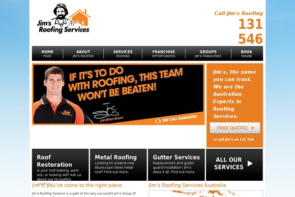 jimsroofing.com.au site used Jims-enfold