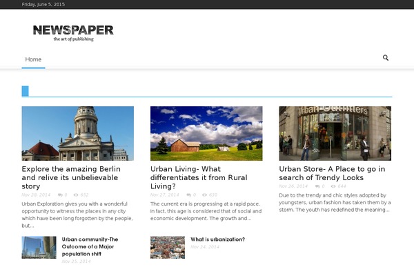 Newspaper theme site design template sample