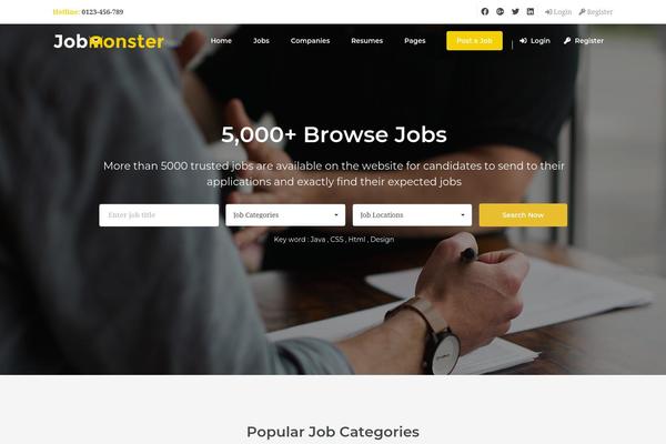 Noo-jobmonster theme site design template sample