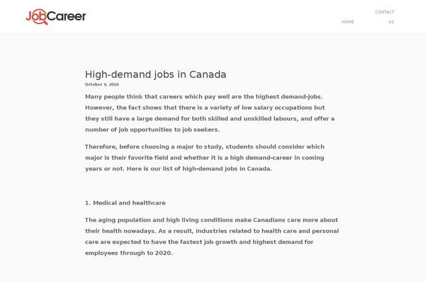 jobcareer.ca site used So Simple 75