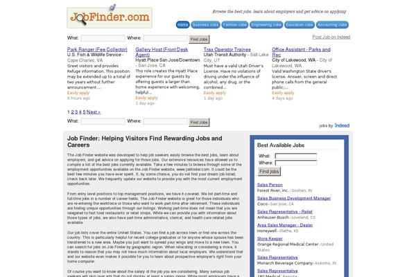 jobfinder.com site used Jobfinder