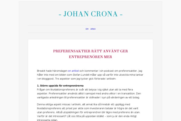 johan-crona.se site used Conzert