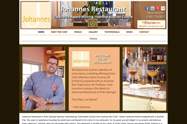 johannesrestaurants.com site used Johannes_theme3