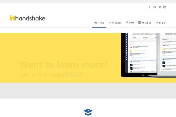 joinhandshake.com site used Handshake