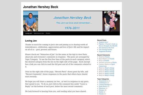 Twenty Ten theme site design template sample