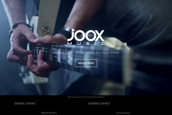 Music website example screenshot