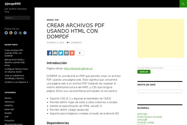 Site using Crayon Syntax Highlighter plugin