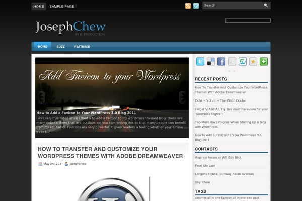 josephchew.com site used Newslink