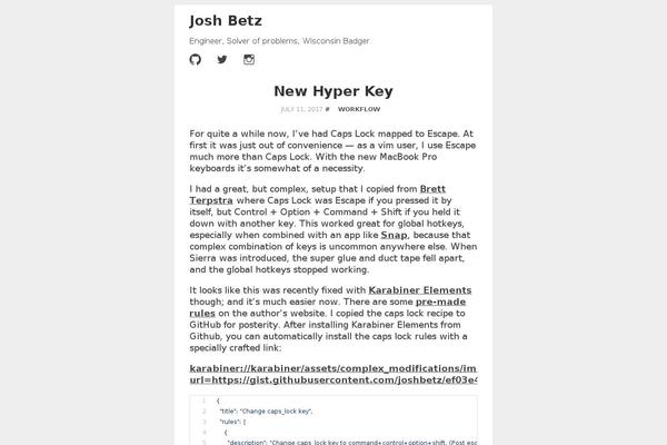 joshbetz.com site used Josh.blog