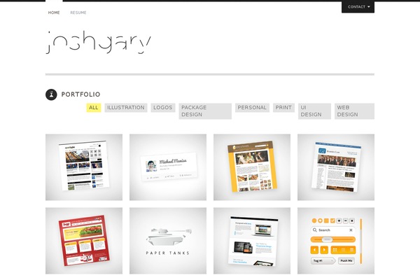 joshgary.com site used Yin & Yang