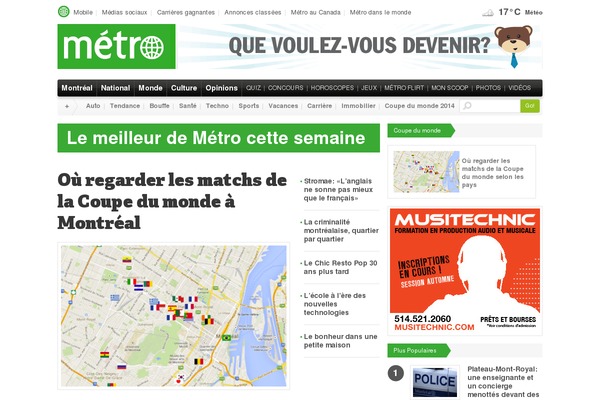 journalmetro.com site used Metronews