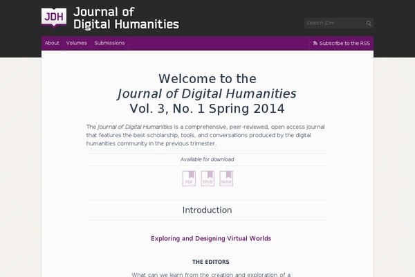 journalofdigitalhumanities.org site used Jdh