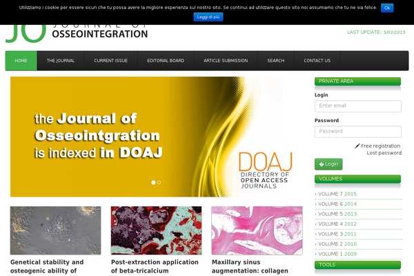 journalofosseointegration.eu site used Osseointegration