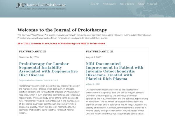 journalofprolotherapy.com site used Jop-responsive