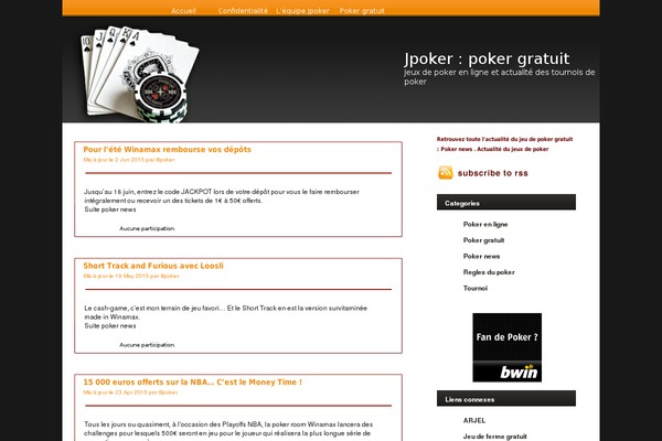 Poker theme site design template sample