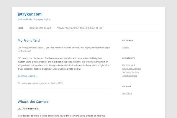 Twenty Twelve theme site design template sample