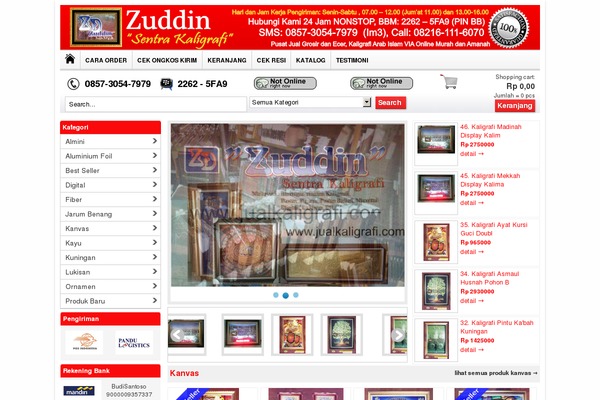 jualkaligrafionline.com site used Zuddin