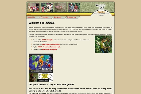 judesfairtrade.ca site used Judes