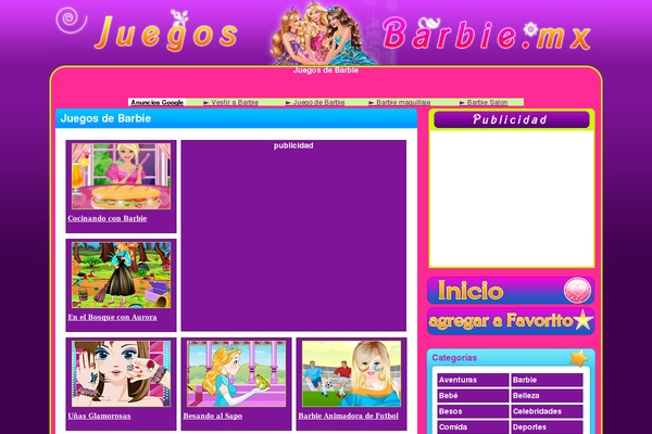 juegosbarbie.mx site used Barbie