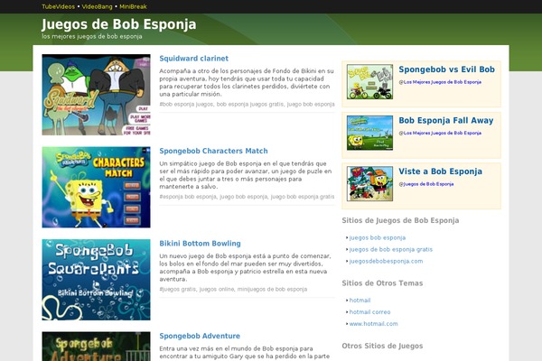 juegosbobesponja.mx site used Estandardevideos