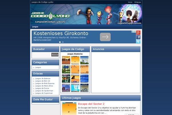 juegosdecodigolyoko.es site used Multicolors_theme