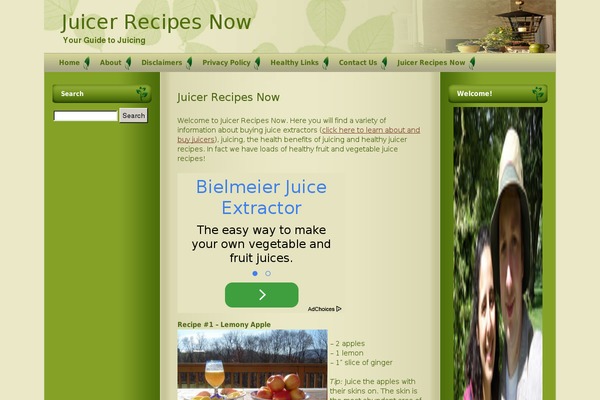 juicerrecipesnow.com site used Green_serene