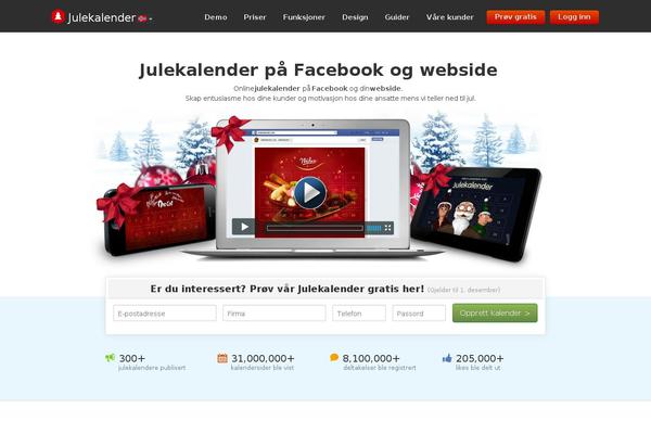 julekalender.no site used Makenewsmail