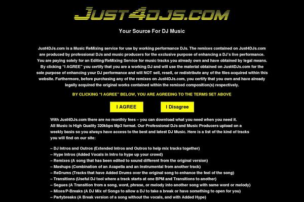 just4djs.com site used Just4djs