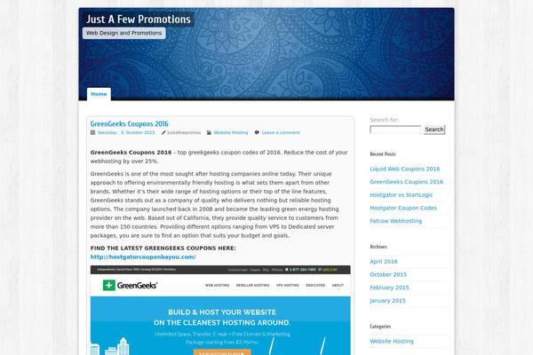 justafewpromos.com site used Blue Peace