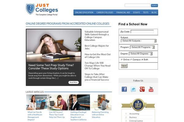 justcolleges.com site used Justcolleges-2012