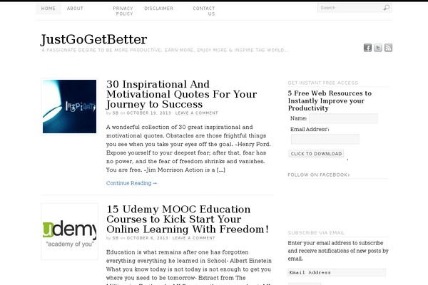 justgogetbetter.com site used Platform