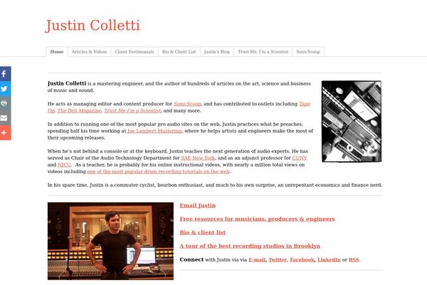 justincolletti.com site used Thematicsamplechildtheme