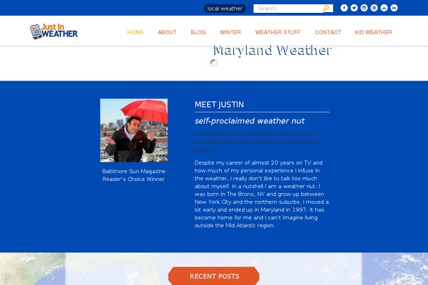justinweather.com site used Justin-weather