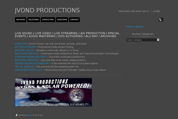 jvondproductions.com site used Suffusion-child