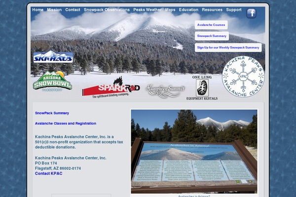 kachinapeaks.org site used Skiing_wp_theme