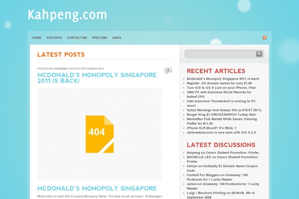kahpeng.com site used Sm-glassical-wordpress-theme