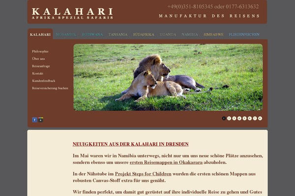 kalahari-afrika.de site used Kalahari