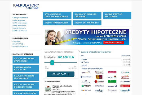 kalkulatorybanki.pl site used Kalkulatory