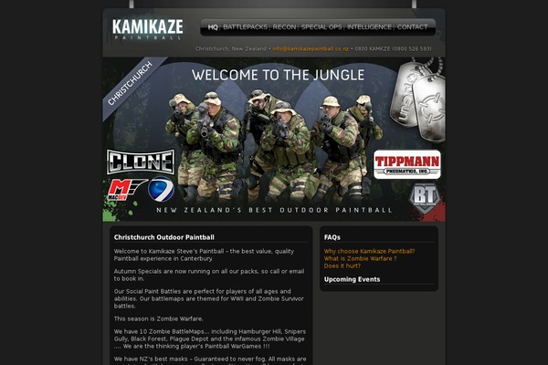 kamikazepaintball.co.nz site used Kamikaze