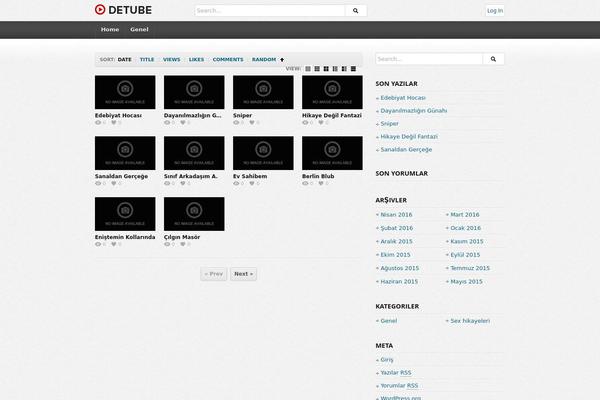 deTube theme site design template sample