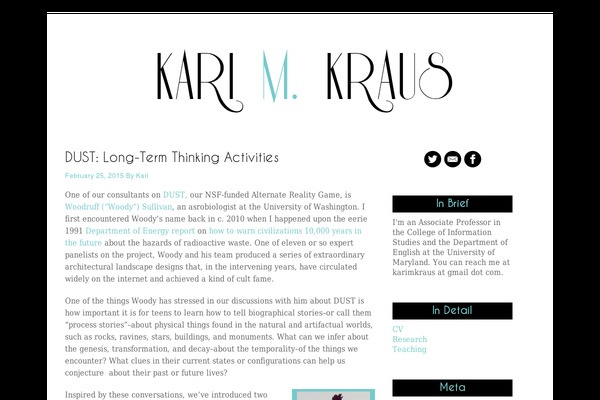 karikraus.com site used Bloom-minimalist