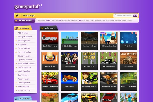 Gameportal theme site design template sample