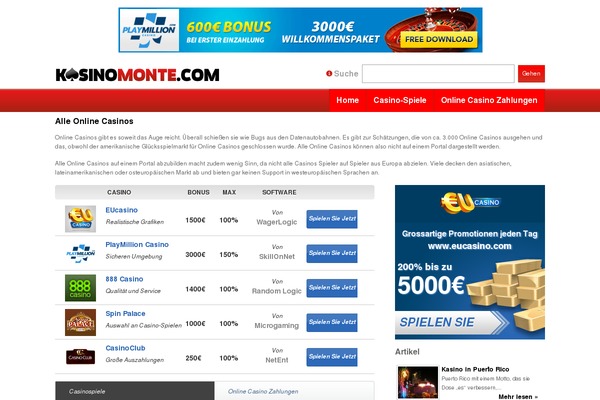 kasinomonte.com site used Kmt