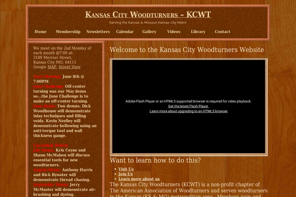 kcwoodturners.org site used Shelter