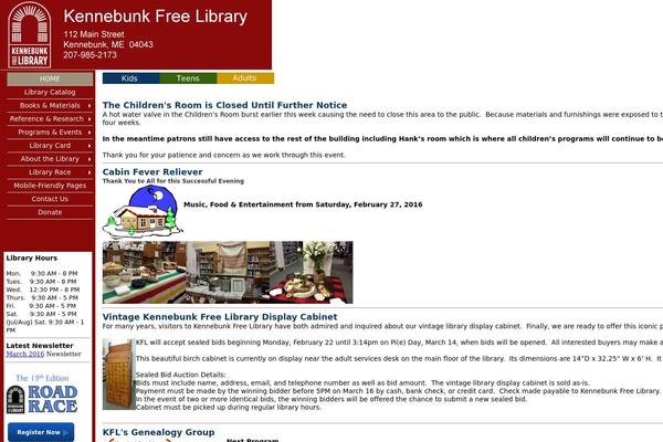 kennebunklibrary.org site used Mhc