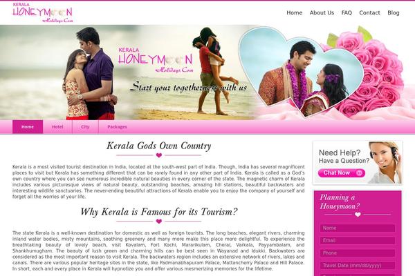 Honeymoon theme site design template sample