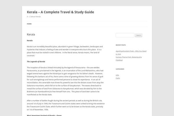 Twenty Twelve theme site design template sample